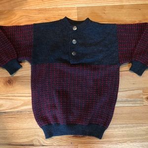 Norwegian Designs Pullover Sweater 1/4 Buttons